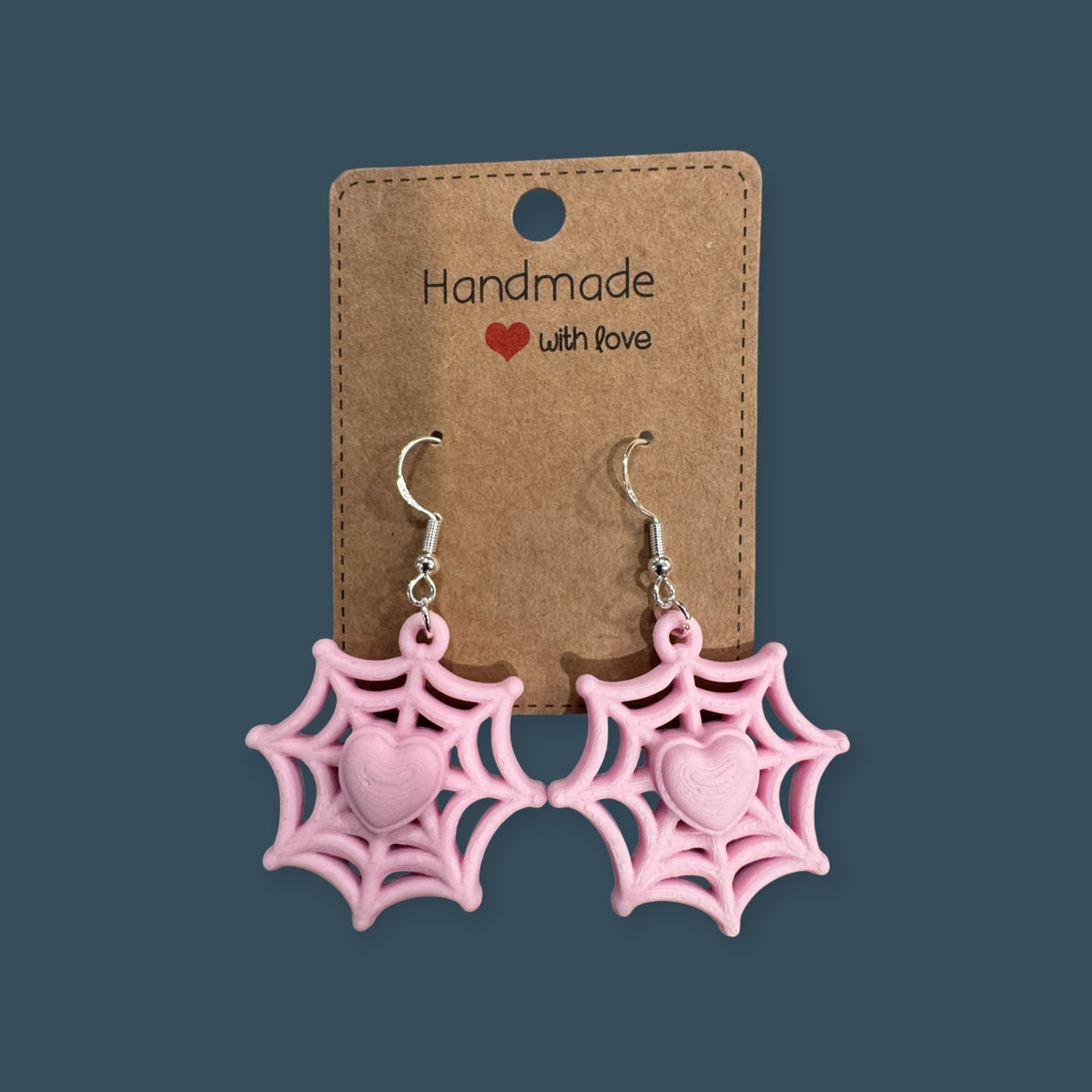 Pink Web Earrings