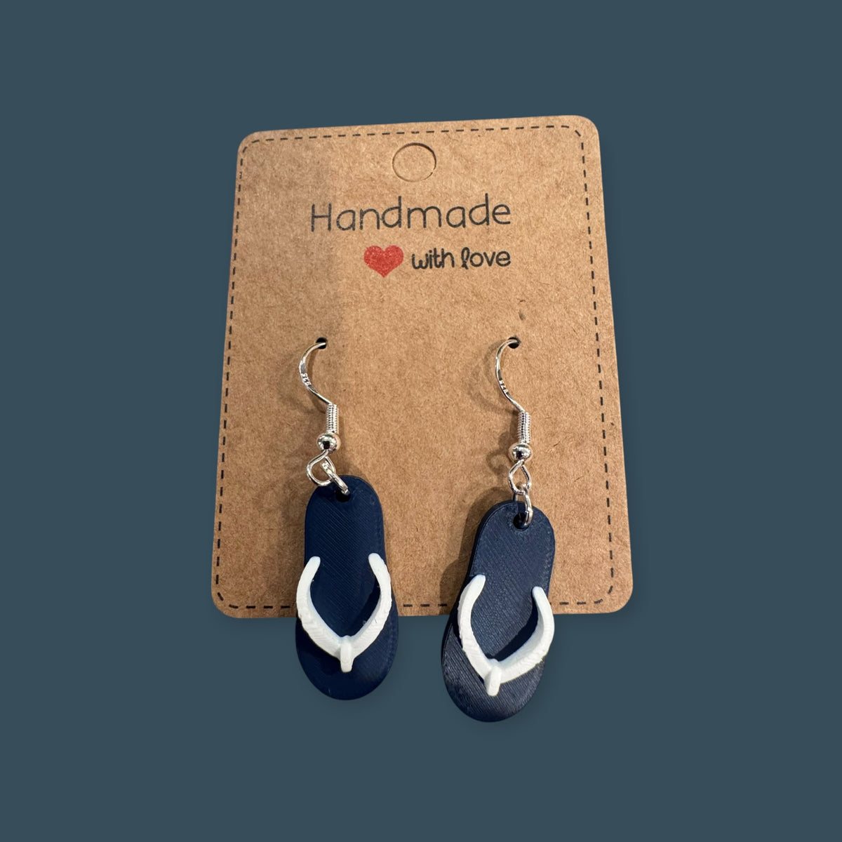 Navy Flip Flop Earrings